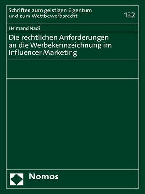 cover image of Die rechtlichen Anforderungen an die Werbekennzeichnung im Influencer Marketing